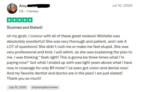 Customer review 1, reproduced from America Choice Network