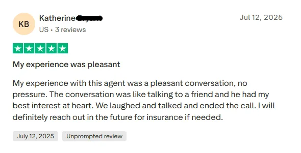 Customer review 5, reproduced from America Choice Network